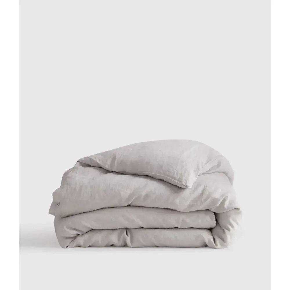NEW Quince European 100% Linen Duvet Cover KING/ CAL KING Light Grey $184